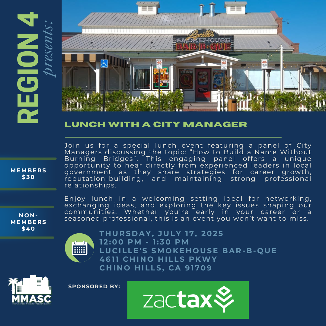 Region 4 presents Lunch with a City Manager - July 17, 2025